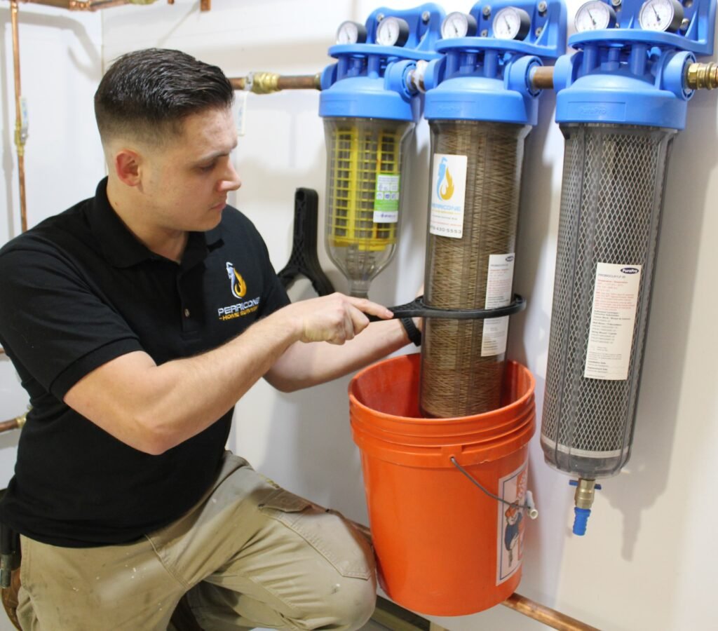 Whole-house water filtration system installed for a Massachusetts home